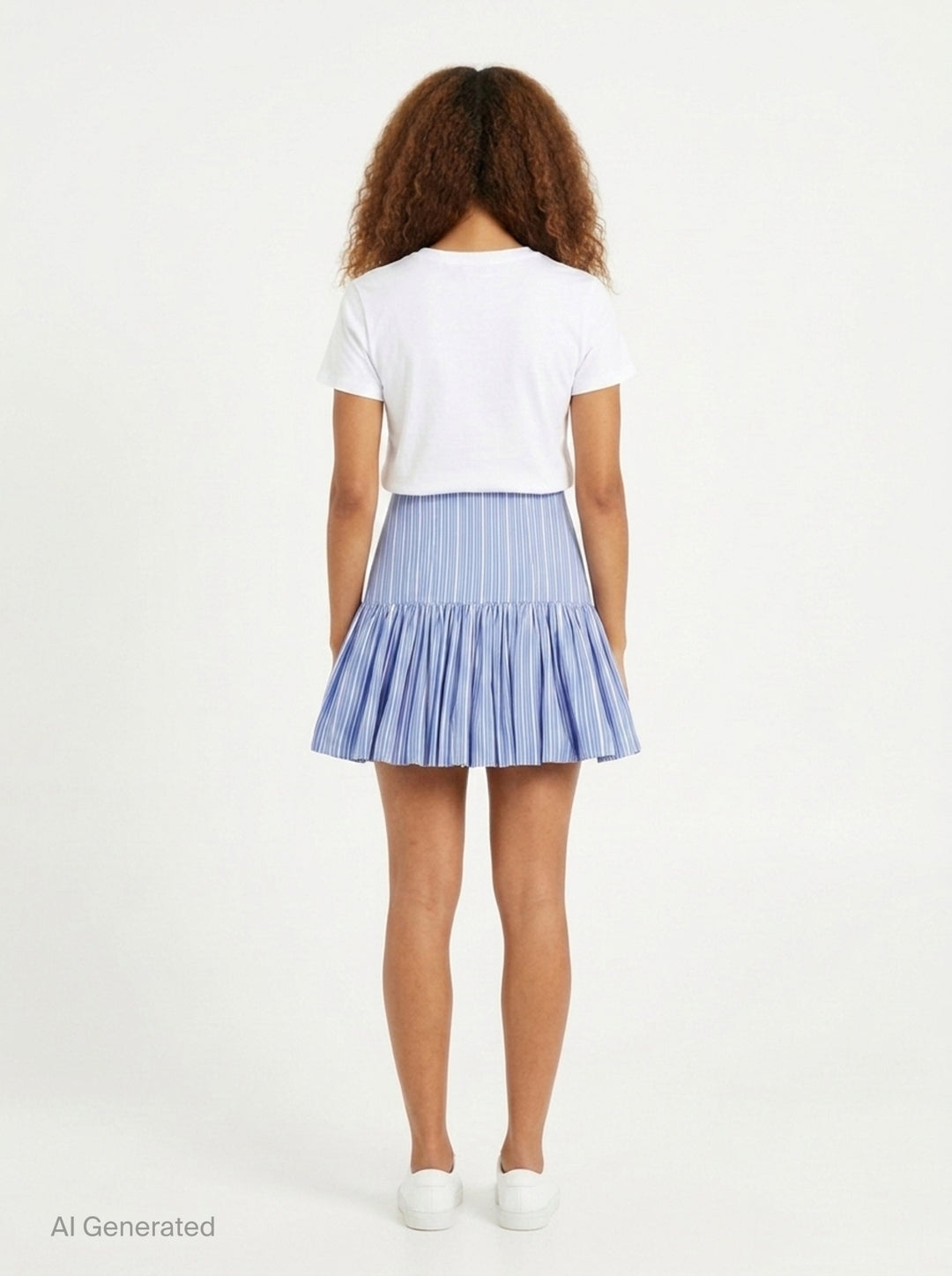 Stripe Cotton Mini Skirt | Ganni | Club21 - back