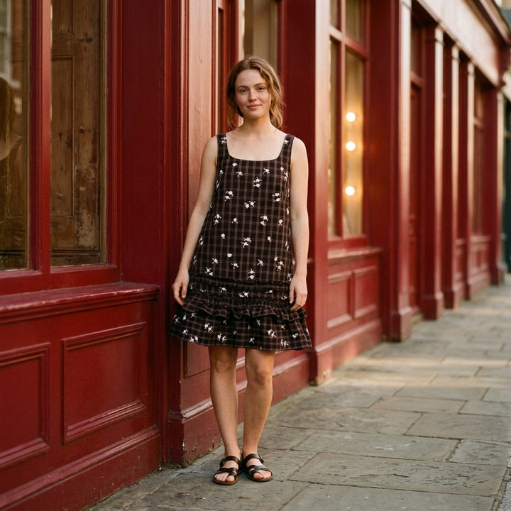 Yarn Dyed Check Mini Dress | Ganni | Club21 - lifestyle