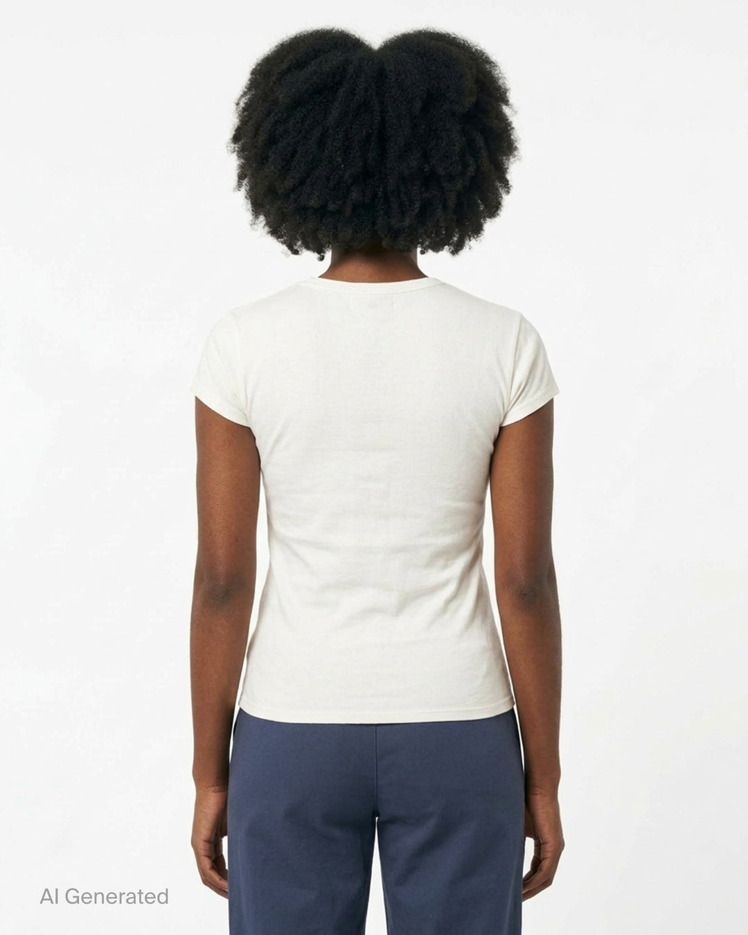 Glowny Slim Short Sleeve Tee in light grey marl, featuring a crew neckline, cap sleeves, and a fitted silhouette with a woven brand label at the hem - back