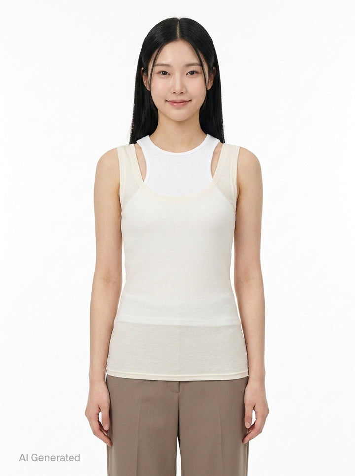 Soft Layered Scoop Top | Glowny | Club21 - front
