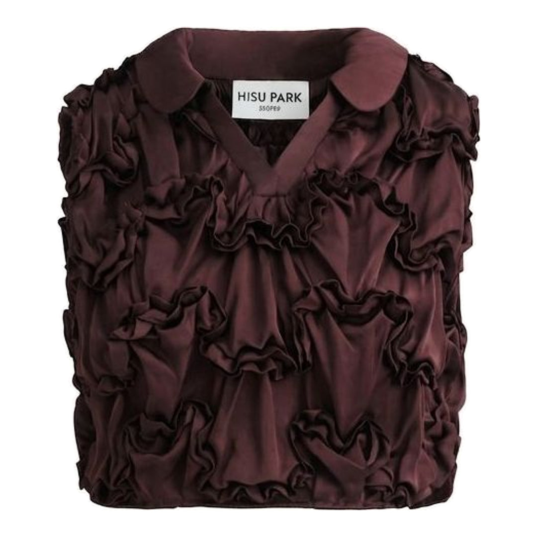 Ruffled Satin Cropped Top | Hisu Park | Club21 - packshot