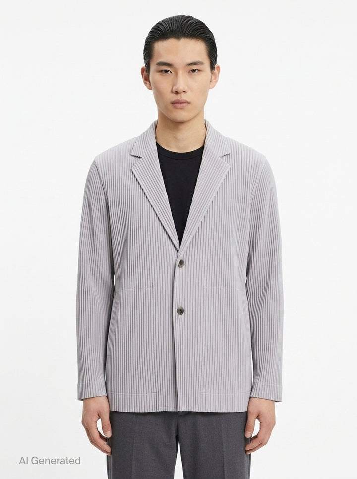 Basics Pleated Blazer Jacket | Homme Plissé Issey Miyake | Club21 - front