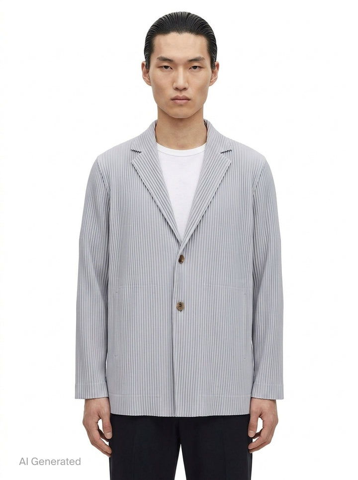 Basics Pleated Blazer Jacket | Homme Plissé Issey Miyake | Club21 - front