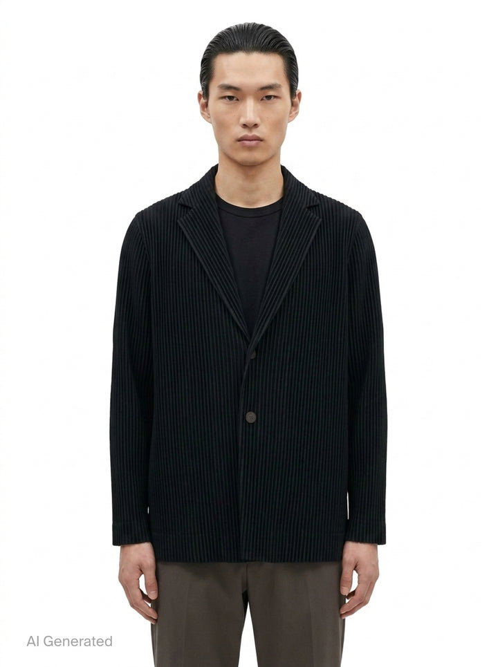 Basics Pleated Blazer Jacket | Homme Plissé Issey Miyake | Club21 - front