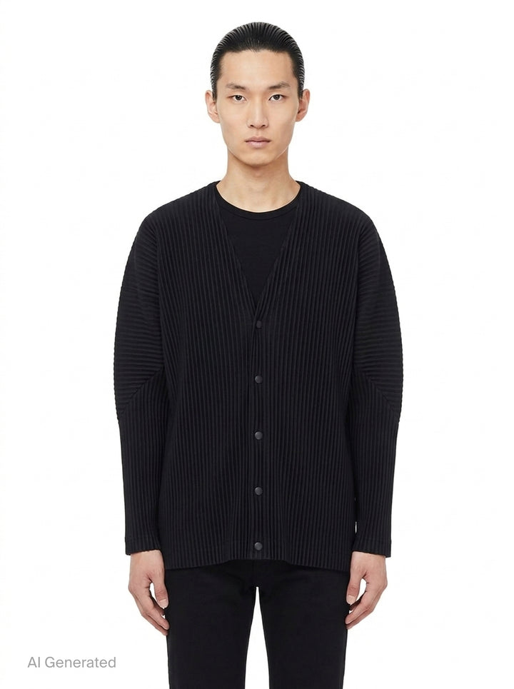 Basics Pleated Cardigan | Homme Plissé Issey Miyake | Club21 - front