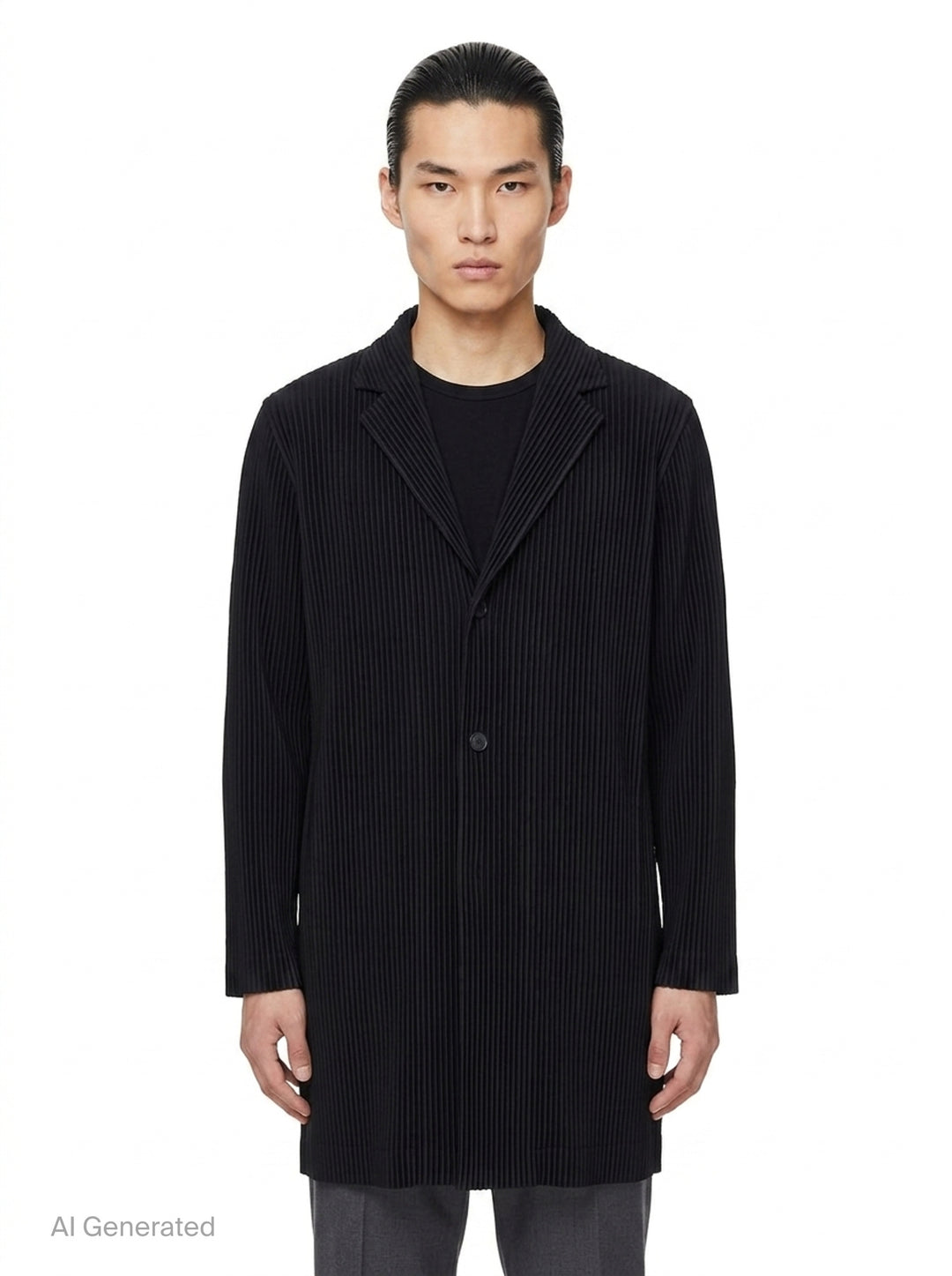 Basics Pleated Long Jacket | Homme Plissé Issey Miyake | Club21 - front