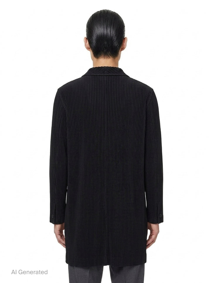 Basics Pleated Long Jacket | Homme Plissé Issey Miyake | Club21 - back
