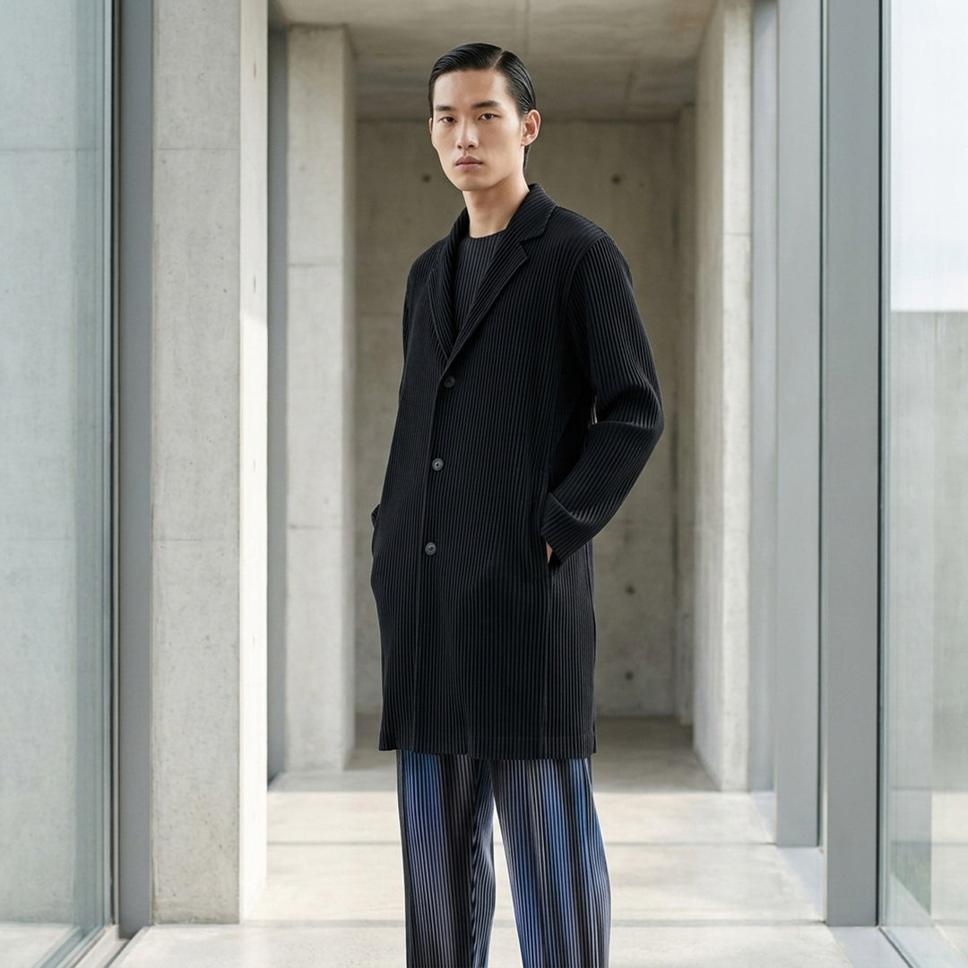 Basics Pleated Long Jacket | Homme Plissé Issey Miyake | Club21 - lifestyle