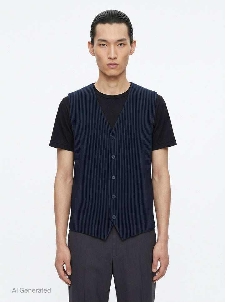 Basics Pleated Vest | Homme Plissé Issey Miyake | Club21 - front