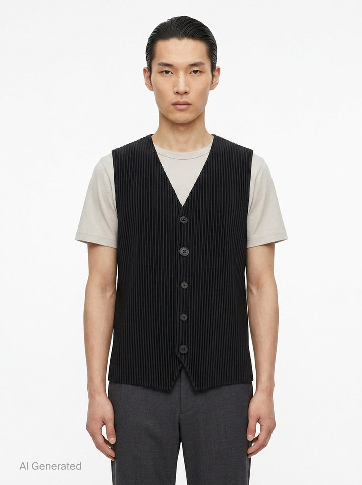 Basics Pleated Vest | Homme Plissé Issey Miyake | Club21 - front