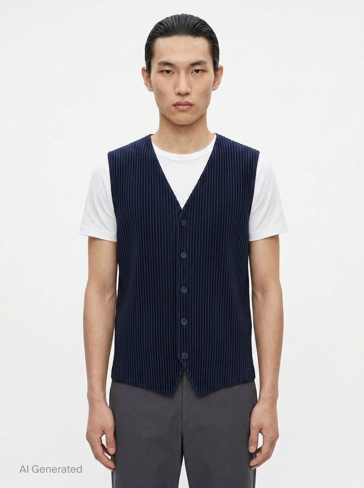 Basics Pleated Vest | Homme Plissé Issey Miyake | Club21 - front