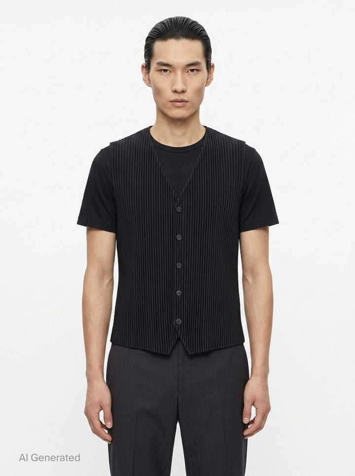 Basics Pleated Vest | Homme Plissé Issey Miyake | Club21 - front