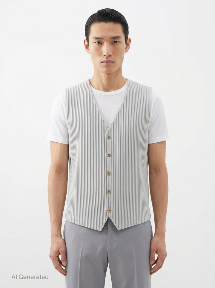 Basics Pleated Vest | Homme Plissé Issey Miyake | Club21 - front