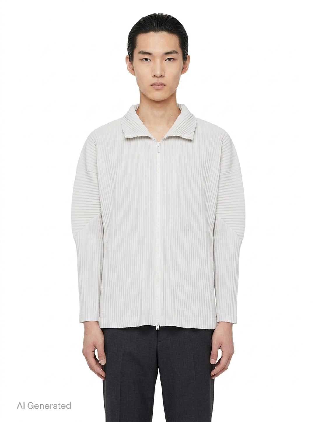 Basics Pleated Zip-Up Cardigan | Homme Plissé Issey Miyake | Club21 - front