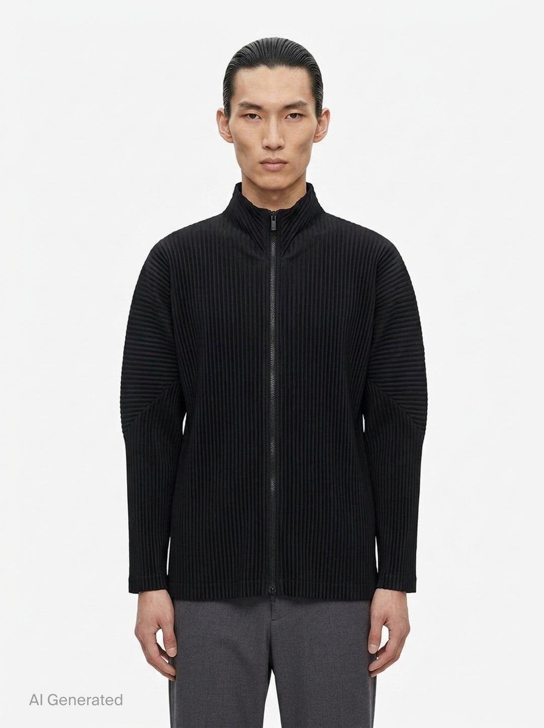 Basics Pleated Zip-Up Cardigan | Homme Plissé Issey Miyake | Club21 - front