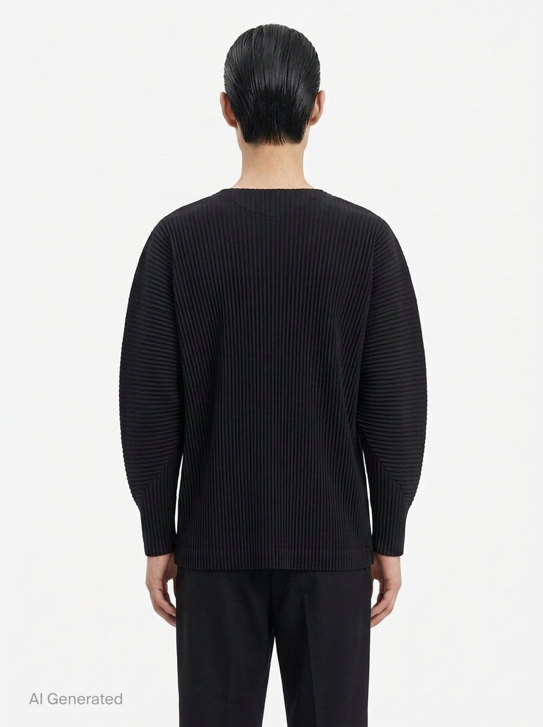 Black Pleated Crewneck Top | Homme Plissé Issey Miyake | Club21 - back