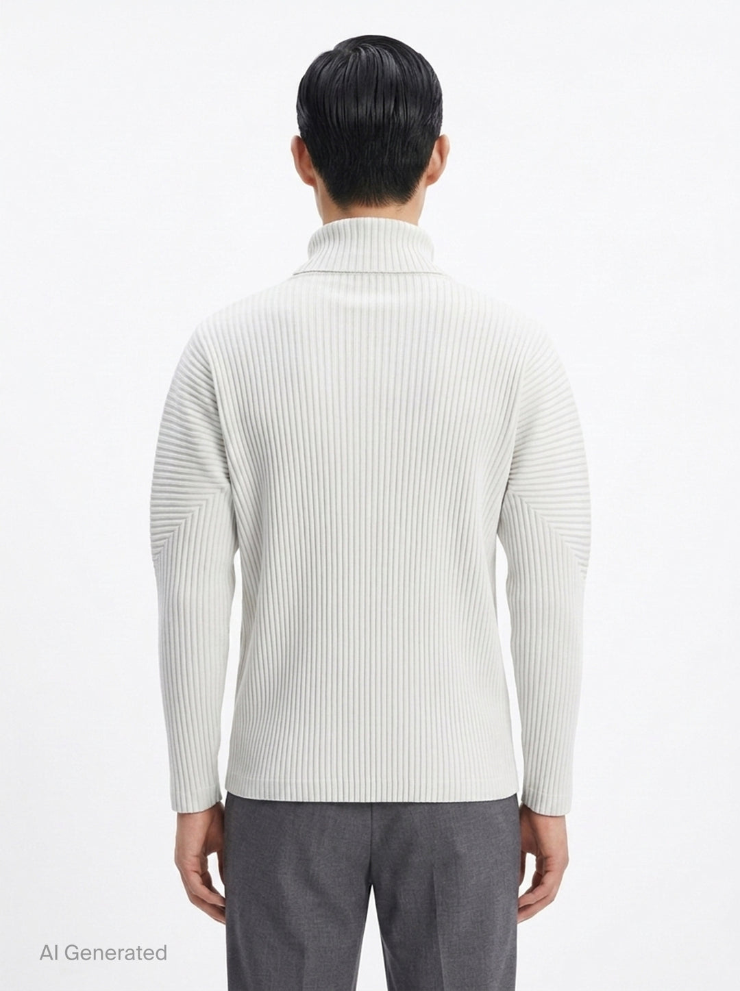 Black Pleated Turtleneck Top | Homme Plissé Issey Miyake | Club21 - back