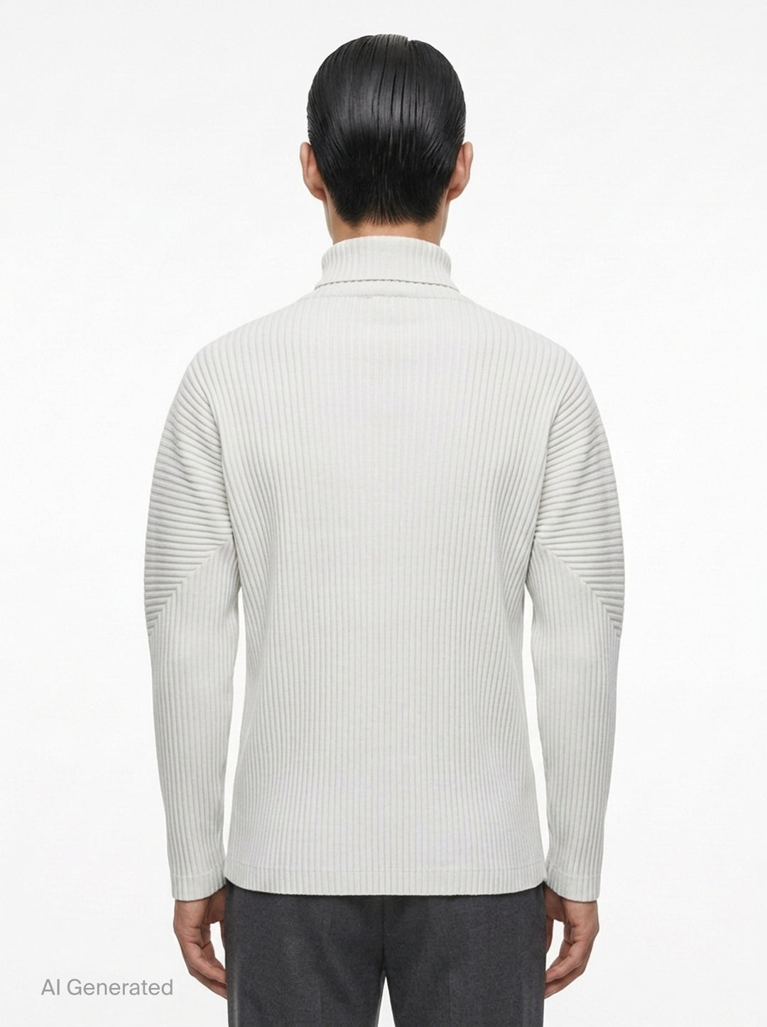 Black Pleated Turtleneck Top | Homme Plissé Issey Miyake | Club21 - back