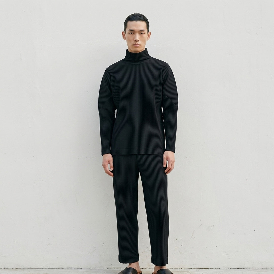 Black Pleated Turtleneck Top | Homme Plissé Issey Miyake | Club21 - lifestyle