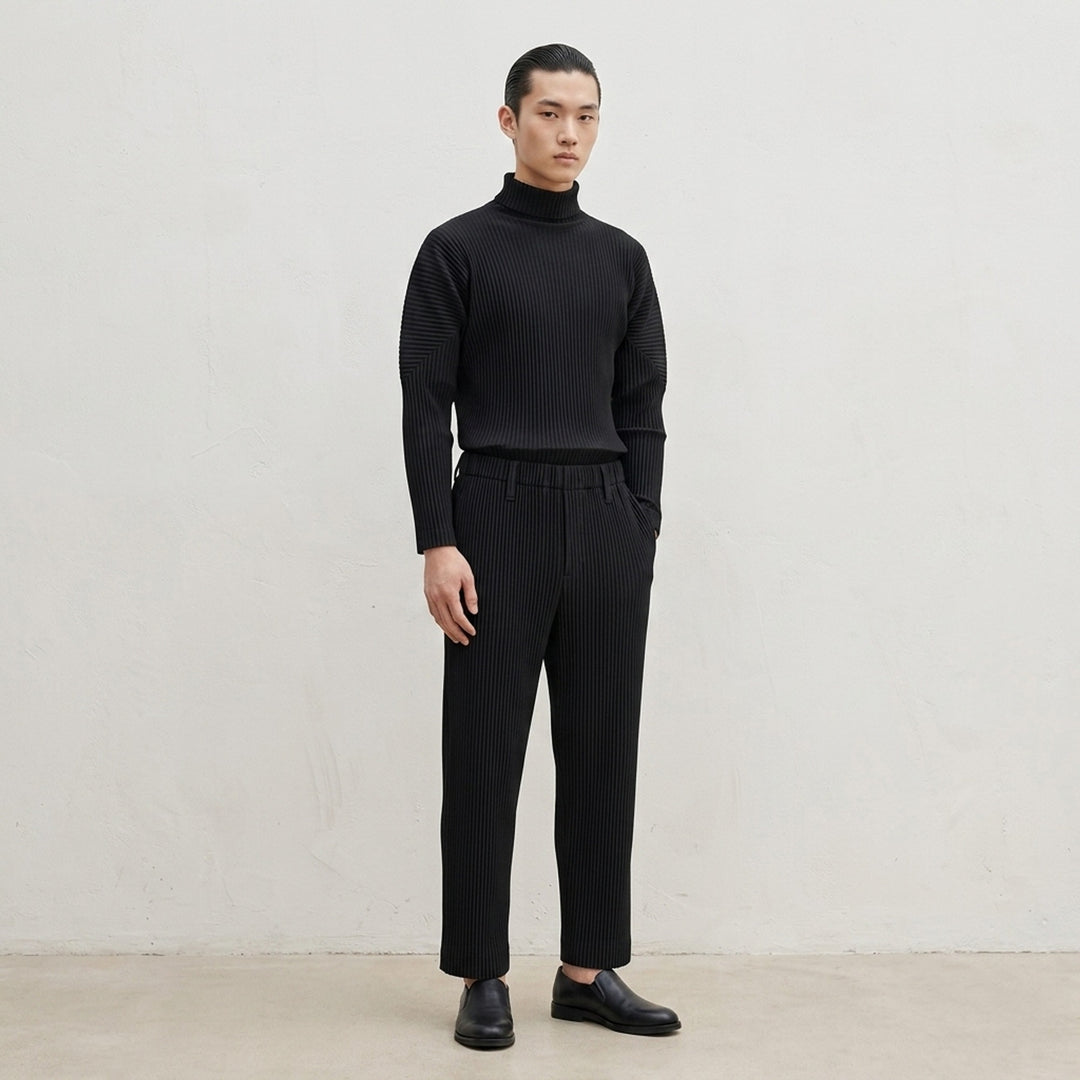 Black Pleated Turtleneck Top | Homme Plissé Issey Miyake | Club21 - lifestyle
