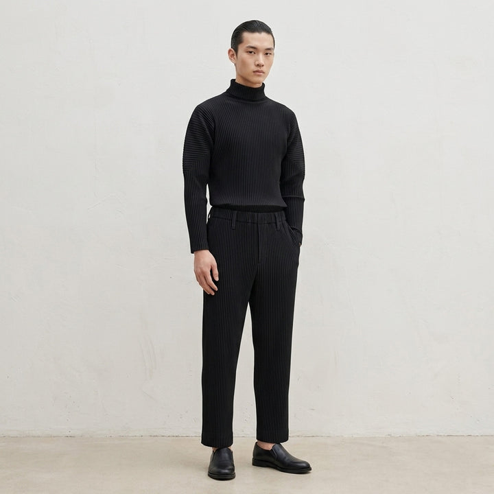 Black Pleated Turtleneck Top | Homme Plissé Issey Miyake | Club21 - lifestyle