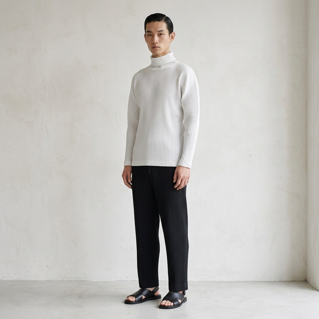 Black Pleated Turtleneck Top | Homme Plissé Issey Miyake | Club21 - lifestyle