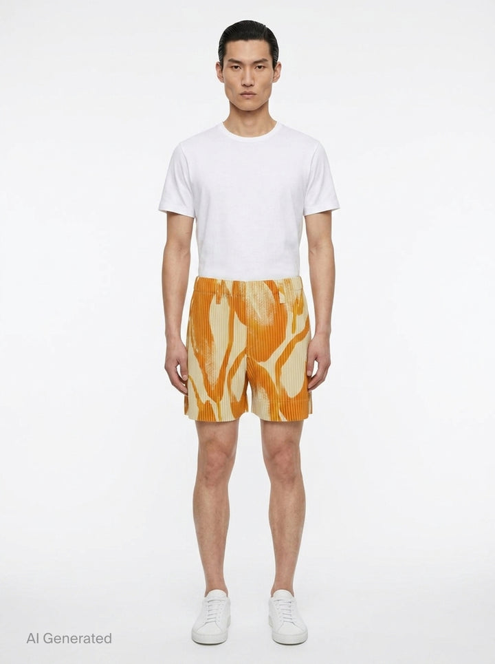 Fruits & Vegetables Pleated Shorts | Homme Plissé Issey Miyake | Club21 - front