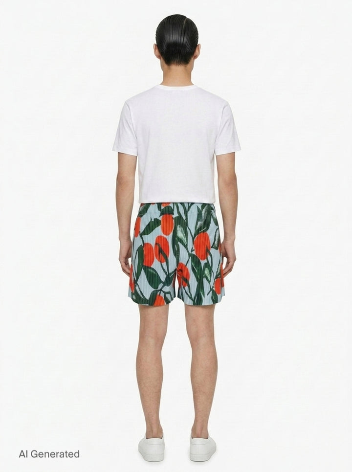 Fruits & Vegetables Pleated Shorts | Homme Plissé Issey Miyake | Club21 - back