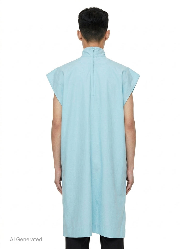 Light Blue Zip Neck Dress | Homme Plissé Issey Miyake | Club21 - back