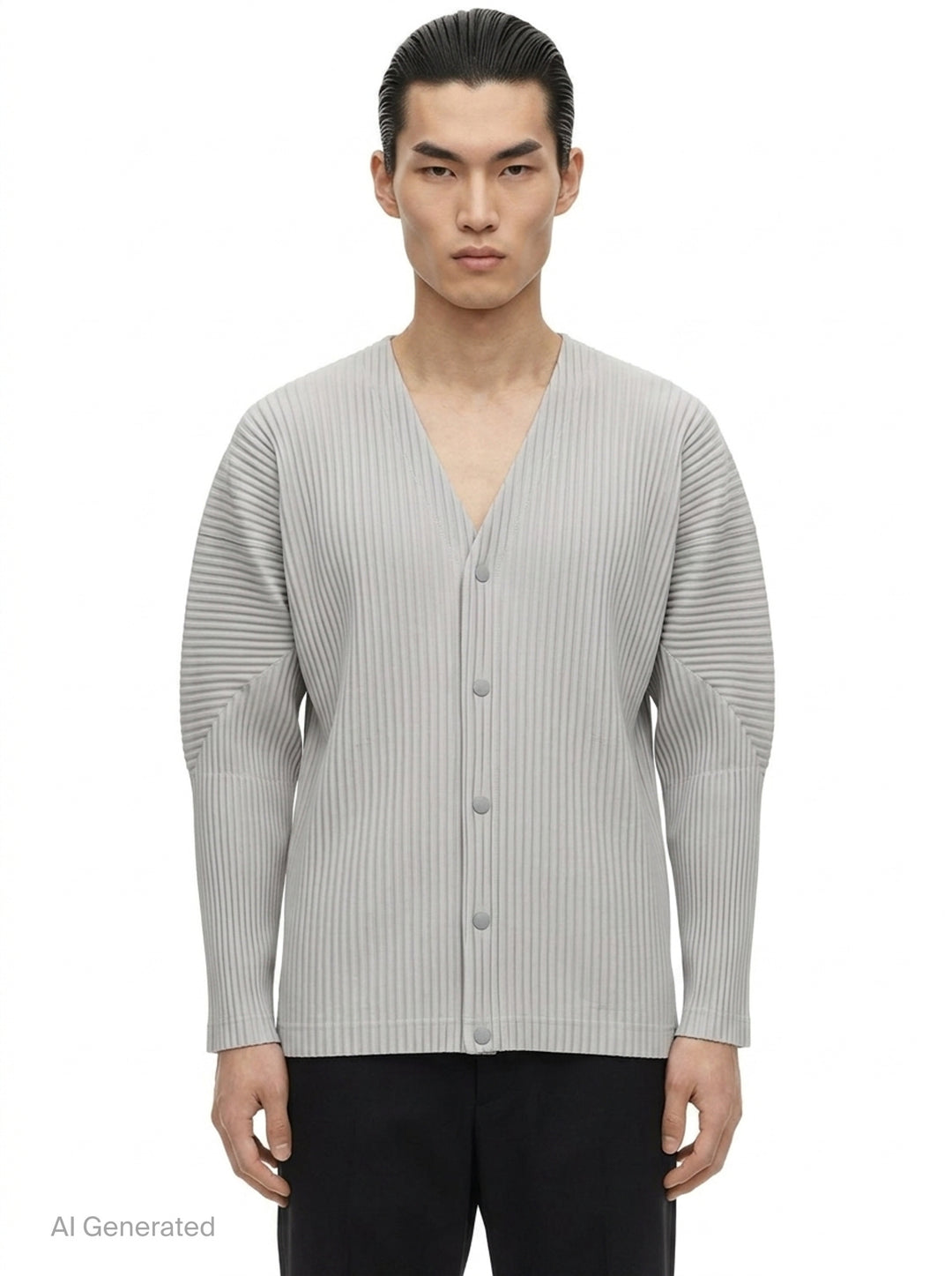 Long Sleeve Pleated Button Cardigan | Homme Plissé Issey Miyake | Club21 - front
