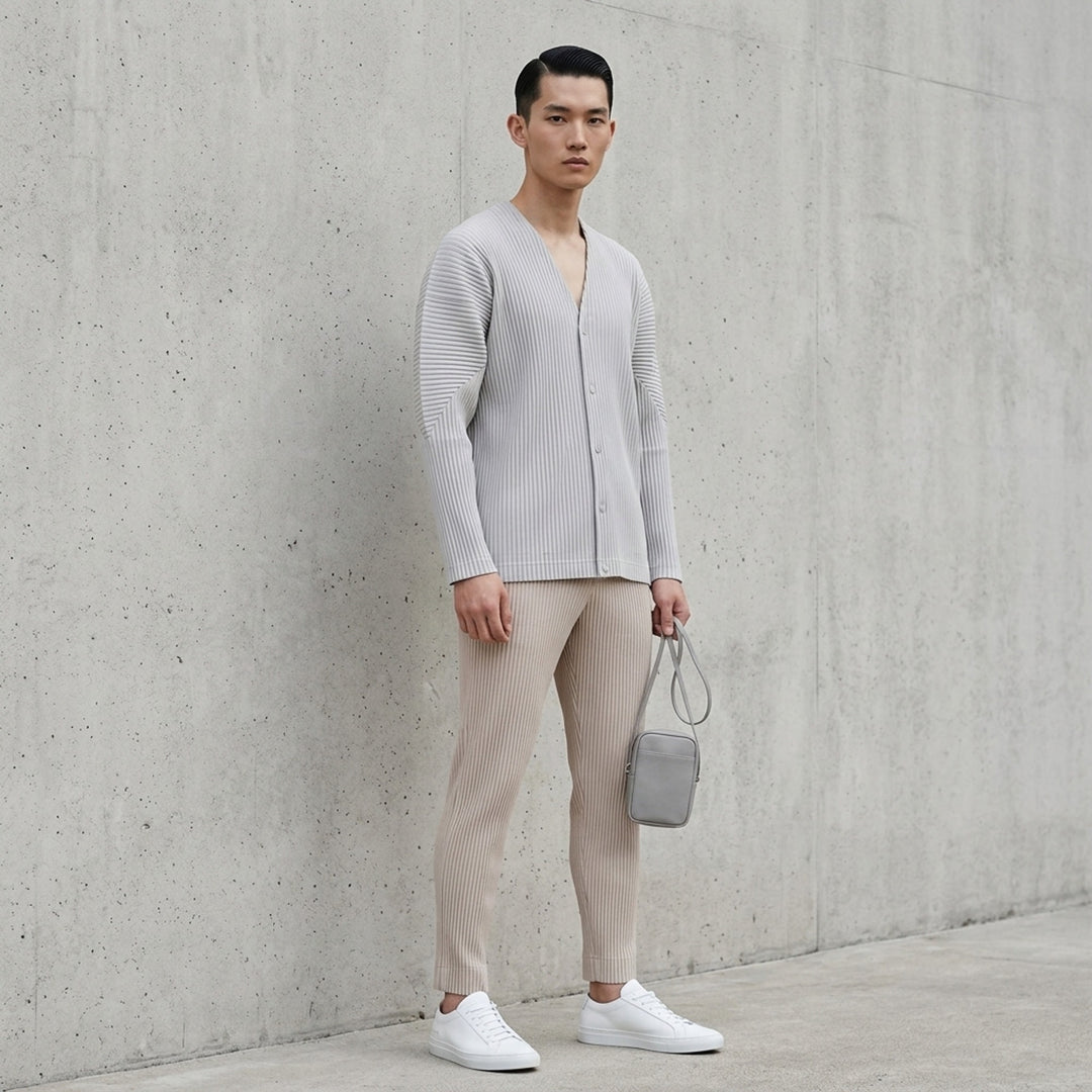 Long Sleeve Pleated Button Cardigan | Homme Plissé Issey Miyake | Club21 - lifestyle