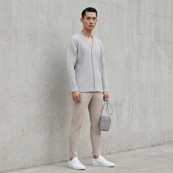 Long Sleeve Pleated Button Cardigan | Homme Plissé Issey Miyake | Club21 - lifestyle