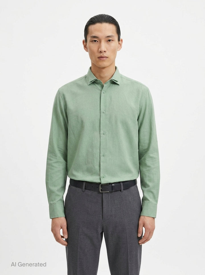 Long Sleeve Ramie Shirt | Homme Plissé Issey Miyake | Club21 - front