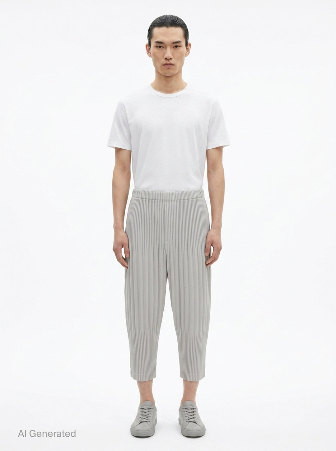 Long Wide Pleated Pants | Homme Plissé Issey Miyake | Club21 - front