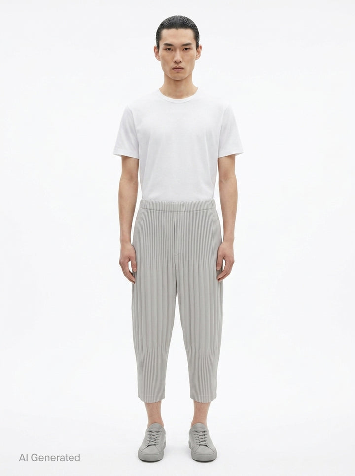 Long Wide Pleated Pants | Homme Plissé Issey Miyake | Club21 - front