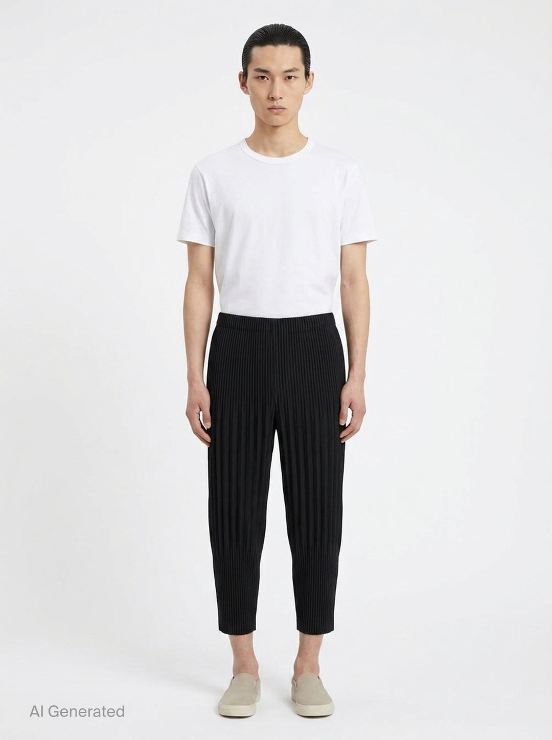 Long Wide Pleated Pants | Homme Plissé Issey Miyake | Club21 - front