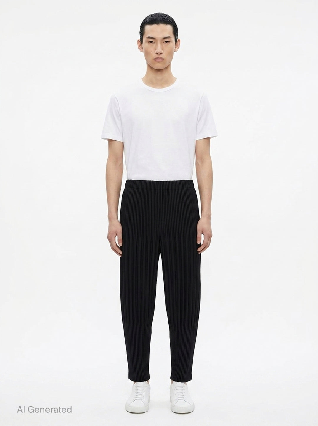 Long Wide Pleated Pants | Homme Plissé Issey Miyake | Club21 - front