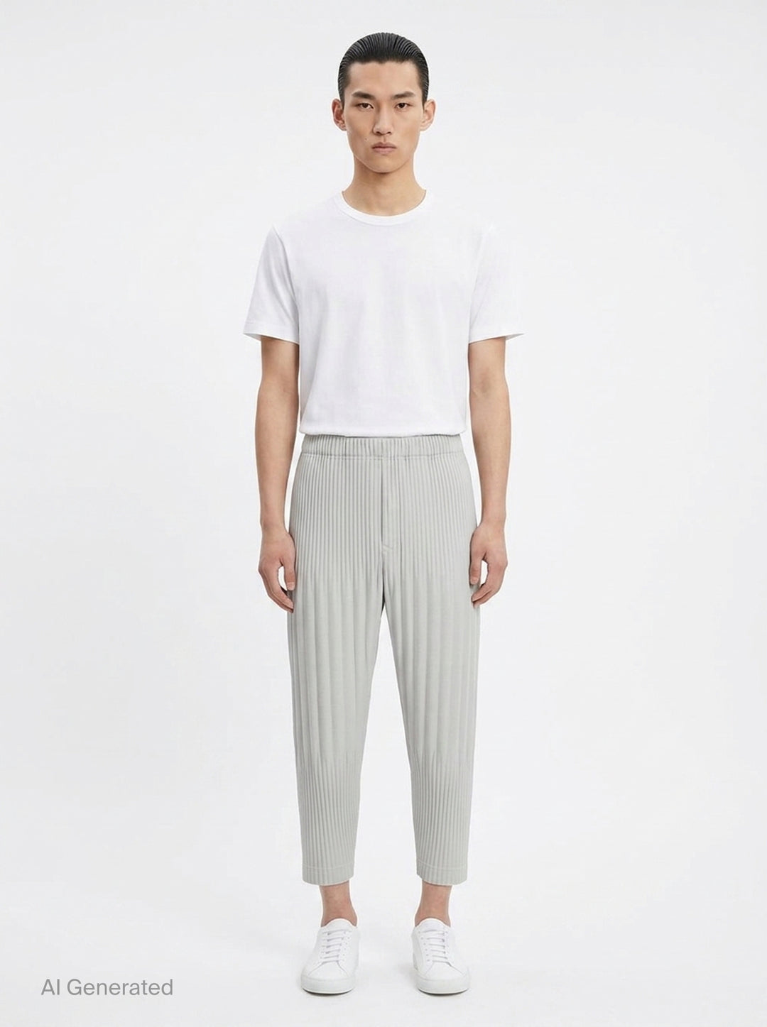 Long Wider Pleated Pants | Homme Plissé Issey Miyake | Club21 - front
