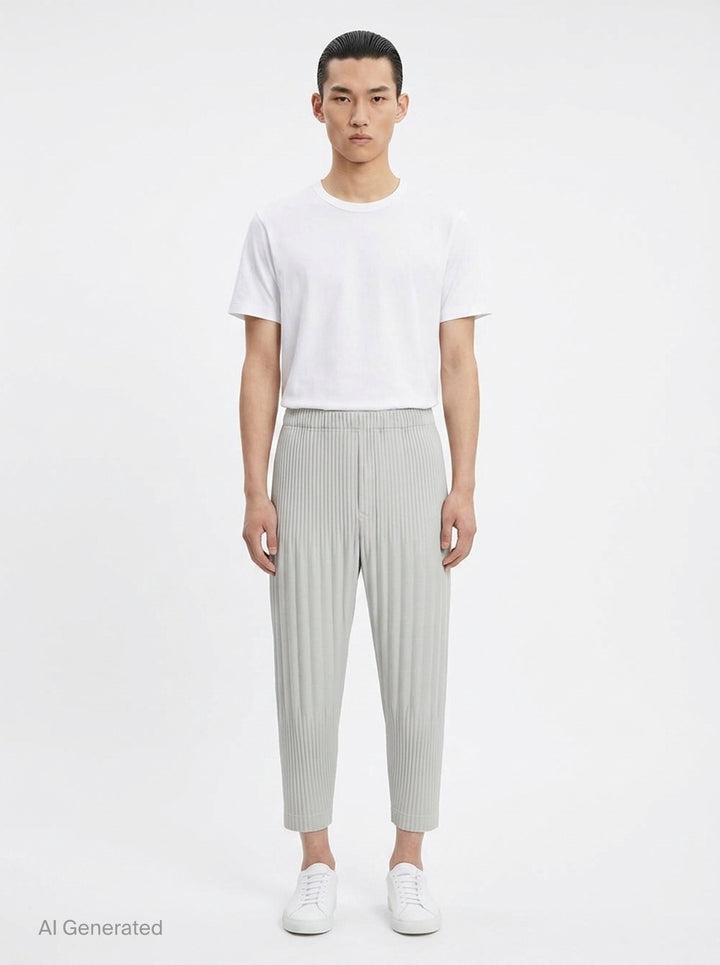 Long Wider Pleated Pants | Homme Plissé Issey Miyake | Club21 - front