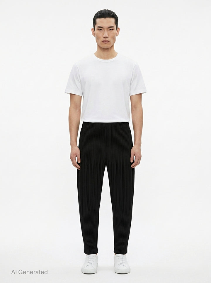 Long Wider Pleated Pants | Homme Plissé Issey Miyake | Club21 - front