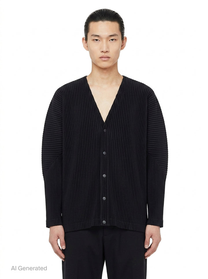 Pleated Button Cardigan | Homme Plissé Issey Miyake | Club21 - front