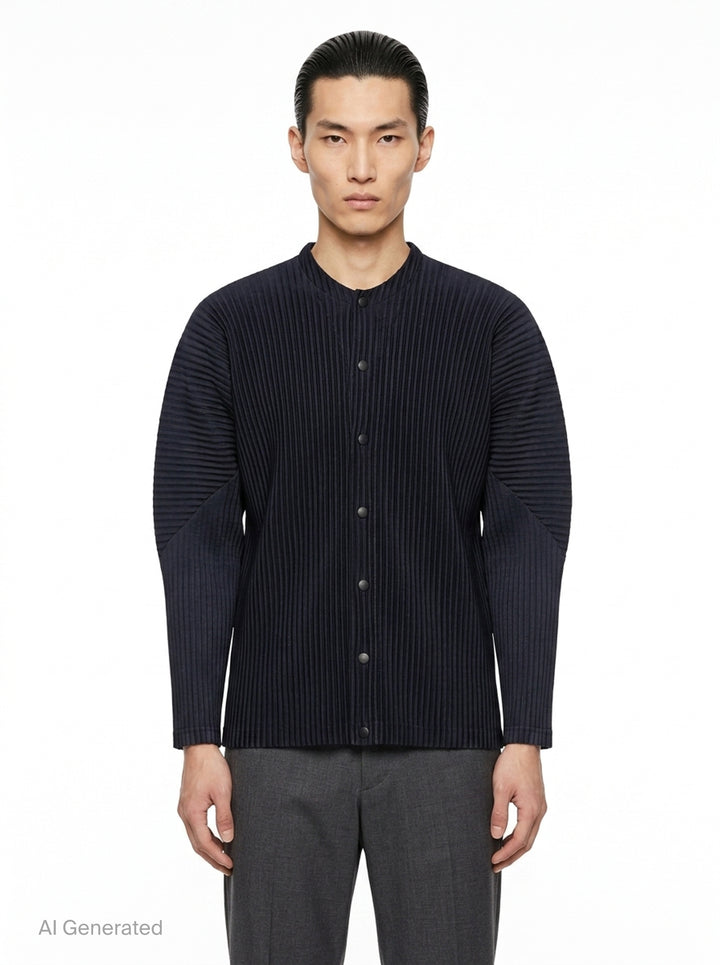 Pleated Button Cardigan | Homme Plissé Issey Miyake | Club21 - front