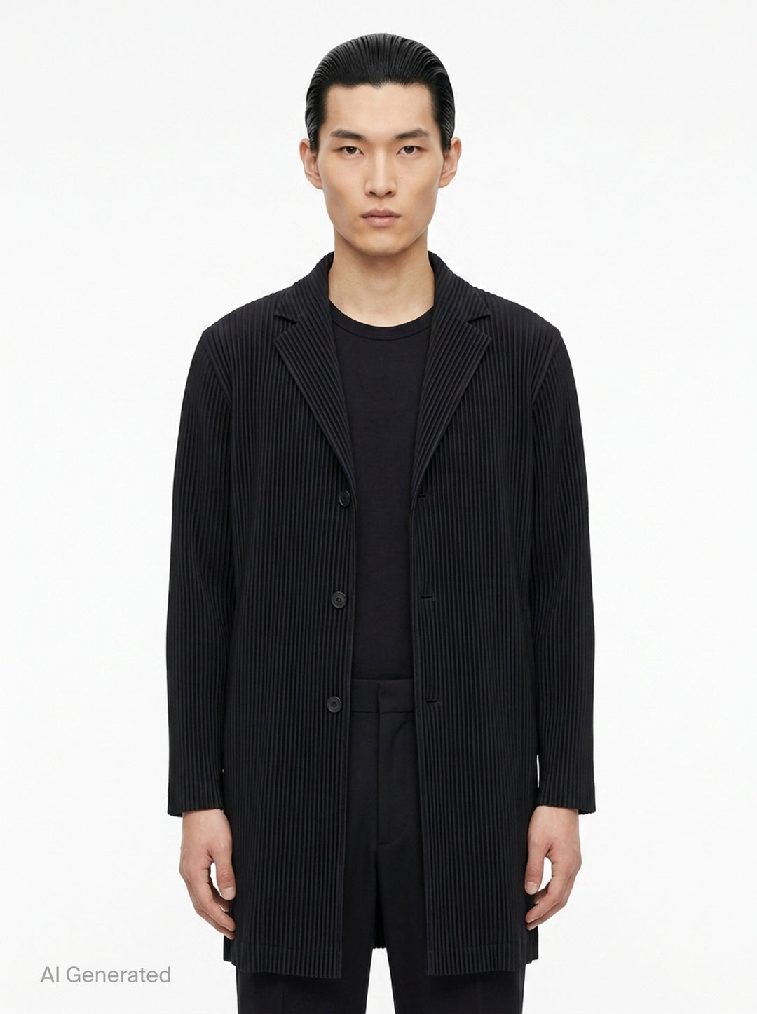 Pleated Long Coat | Homme Plissé Issey Miyake | Club21 - front