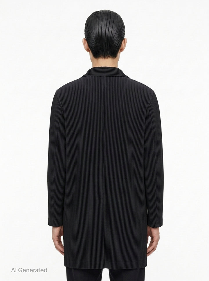 Pleated Long Coat | Homme Plissé Issey Miyake | Club21 - back