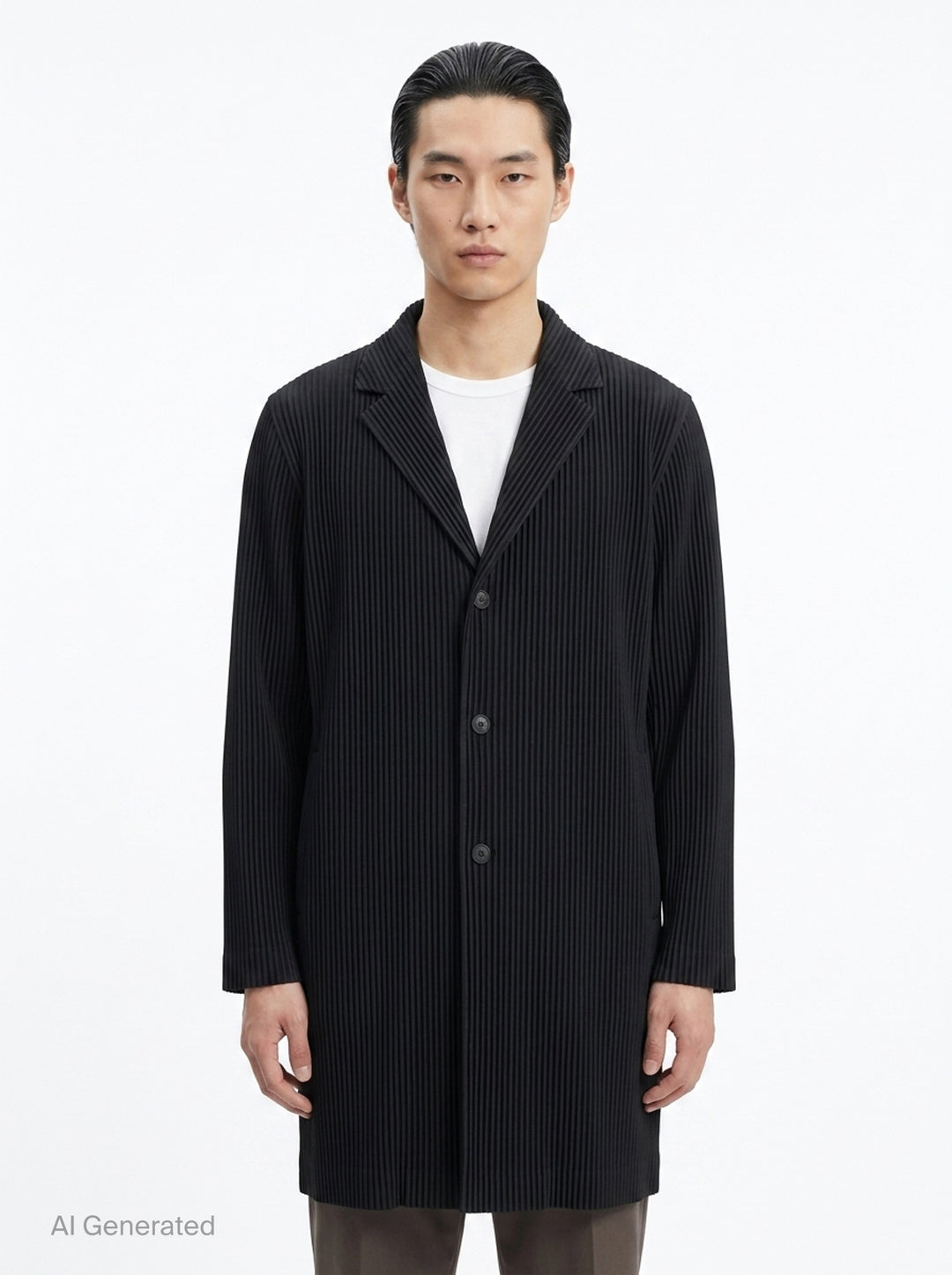 Pleated Long Coat | Homme Plissé Issey Miyake | Club21 - front