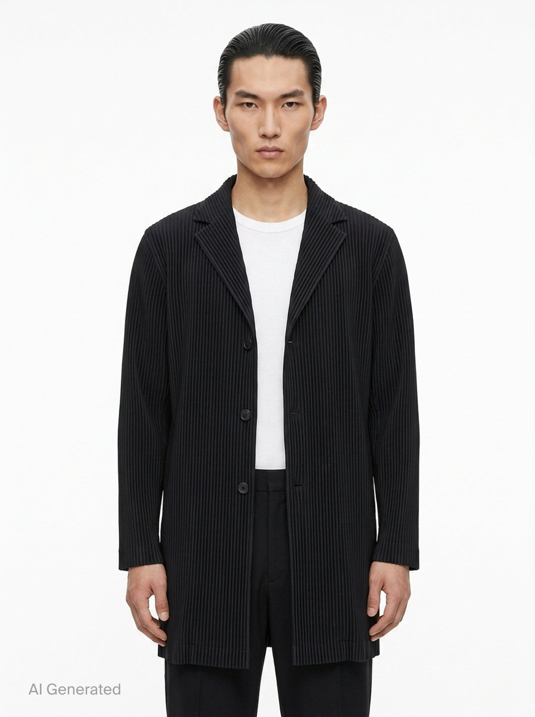 Pleated Long Coat | Homme Plissé Issey Miyake | Club21 - front