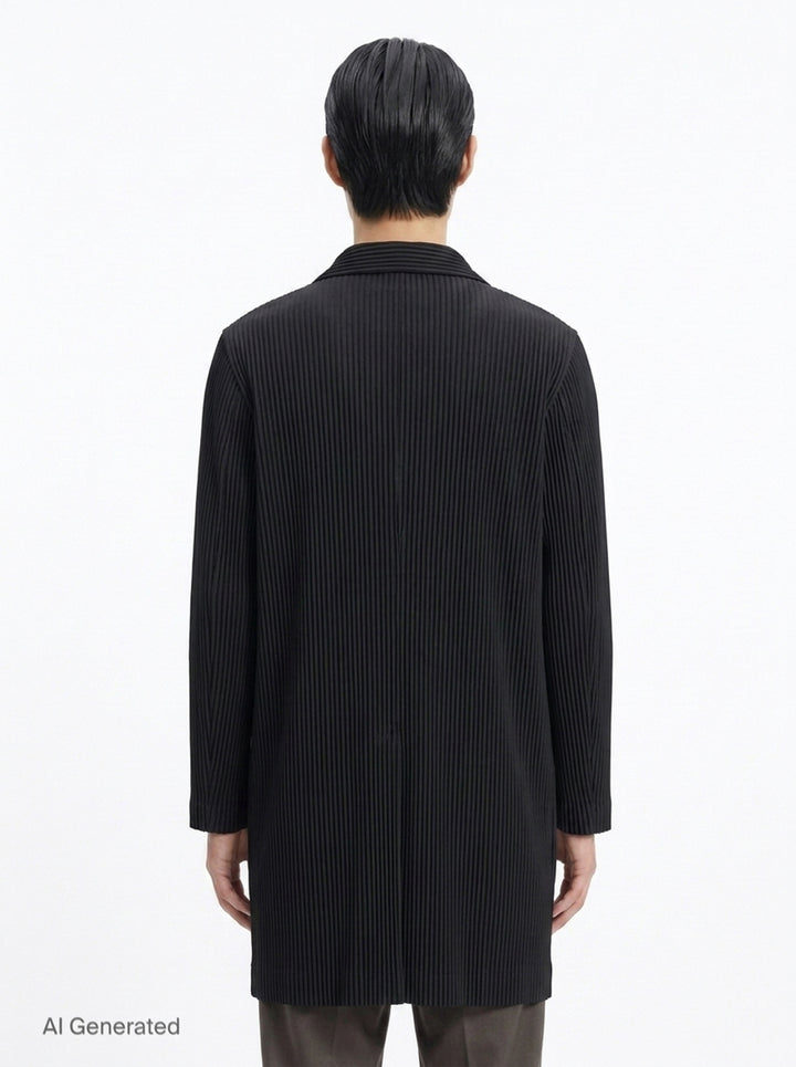 Pleated Long Coat | Homme Plissé Issey Miyake | Club21 - back