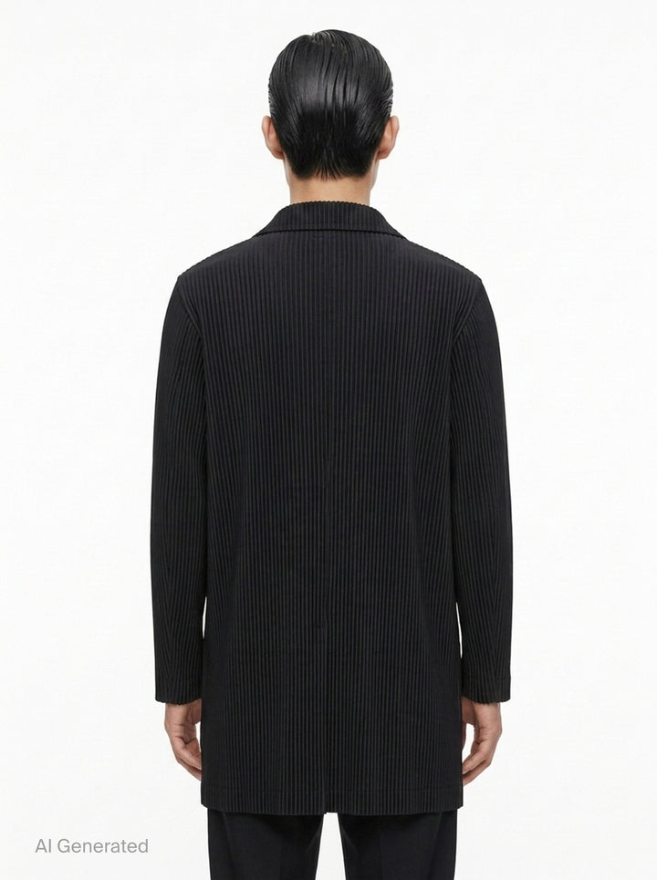 Pleated Long Coat | Homme Plissé Issey Miyake | Club21 - back