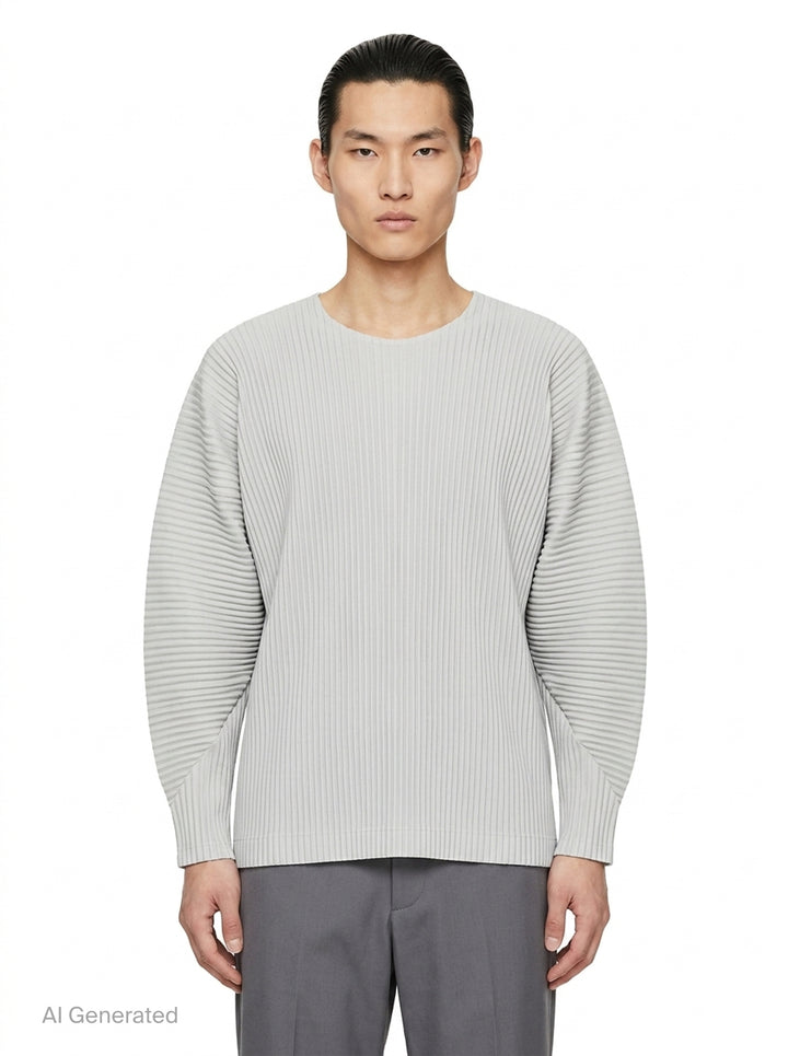 Pleated Long Sleeve Top | Homme Plissé Issey Miyake | Club21 - front