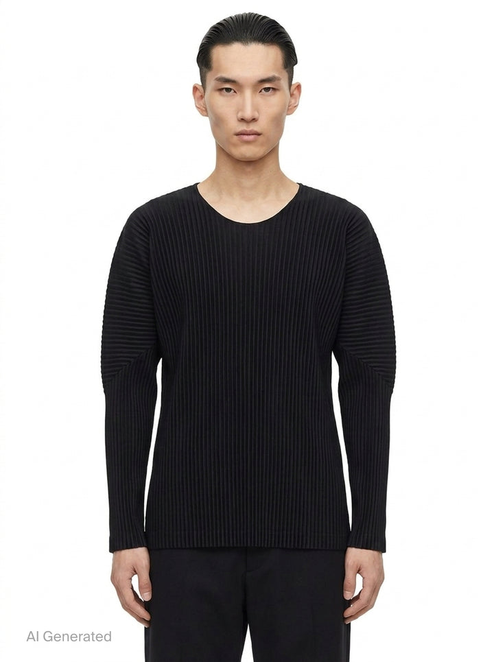 Pleated Long Sleeve Top | Homme Plissé Issey Miyake | Club21 - front